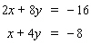 <strong>Solve the system by solving one of the equations for x or y and then use the substitution method. </strong> A) B) dependent C) D) E) no solution