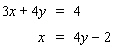 Solve the system using the substitution method.