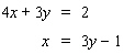 Solve the system using the substitution method.