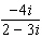 Divide the complex numbers.  