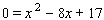 The graph of is shown in the figure. As you can see, the graph does not cross the -axis. If the graph did cross the -axis, the -intercepts would be solutions to the equation: Solve this equation. The solutions will confirm the fact that the graph cannot cross the -axis.
