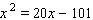 Solve the quadratic equation. Use whatever method seems to fit the situation or is convenient for you. __________