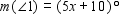 <strong>When two lines intersect as in the illustration below, four angles are formed. Angles that are side-by-side, such as and , are called adjacent angles. Angles that are nonadjacent, such as and or and , are called vertical angles. From geometry, we know that if two lines intersect, vertical angles have the same measure. If and , find x . Read as the measure of . </strong> A) x = 11 B) x = 15 C) x = 6 D) x = 8 E) x = 10