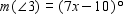 <strong>When two lines intersect as in the illustration below, four angles are formed. Angles that are side-by-side, such as and , are called adjacent angles. Angles that are nonadjacent, such as and or and , are called vertical angles. From geometry, we know that if two lines intersect, vertical angles have the same measure. If and , find x . Read as the measure of . </strong> A) x = 11 B) x = 15 C) x = 6 D) x = 8 E) x = 10