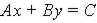 Find the equation of the line that contains the given point and has the given slope. Express equation in the form , where A , B , and C are integers.