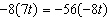 The following equation is true because of the distributive property.