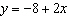 <strong>Find the equation of a line with slope = -8 and y -intercept of 2.</strong> A) B) C) D) E)