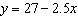 <strong>After taking a bath you begin to drain the water from the bathtub. The water drains at 2.5 gallons per minute. After 9 minutes there are 27 gallons of water remaining. Which one of the following linear equations describe the number of gallons of water in the tub relative to the number of minutes since you began draining the tub?</strong> A) B) C) D) E)