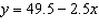 <strong>After taking a bath you begin to drain the water from the bathtub. The water drains at 2.5 gallons per minute. After 9 minutes there are 27 gallons of water remaining. Which one of the following linear equations describe the number of gallons of water in the tub relative to the number of minutes since you began draining the tub?</strong> A) B) C) D) E)