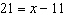 The solution to the equation   is