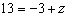 The solution to the equation   is