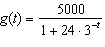 The function is a model for a population A where t is measured in years. The function is a model for a population B where t is measured in years. True or false? The function g(t) grows logistically.