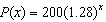 <strong>A town starts with 200 people and declines by 28% per year with x representing the number of years. Which of the following functions model this behavior?</strong> A) B) C) D) E)
