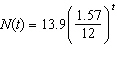 <strong>The number of cell phone users at time t (in years) is modeled by . Which one of the following models the number of cell phone users for a one-month growth factor?</strong> A) B) C) D) E)