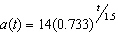 <strong>Morphine is administered to a patient intravenously with an initial amount of 14 mg. About 26.7% of the morphine in a patient's body is metabolized and leaves the body each hour. Which one of the following models the amount of morphine remaining in the body for 1.5-hour periods of time?</strong> A) B) C) D) E)