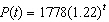 <strong>Using the following table of a function that models exponential growth determine which one of the following models the population as a function of time. </strong> A) B) C) D) E)