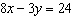 Decide whether you would graph the equation by using the slope and y- intercept the x- and y -intercepts or by building a table of points to plot.