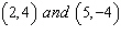 Determine the equation of the line by using the point-slope form. Points:
