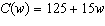 is a function that represents the cost in dollars to make w widgets. Find .