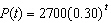 <strong>The initial size of a population is 2700 and it has an instantaneous decay rate of 30% per year. Which one of the following exponential functions model this population where is measured in years?</strong> A) B) C) D) E)