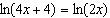 <strong>Solve the logarithmic equation for .</strong> A) 5 B) -5 C) 5 D) No solution E) 0