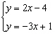 Graphically determine the solution to the system of equations. Clearly label and scale all graphs. Identify the system as consistent or inconsistent.