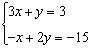 Solve the system of equations using the substitution method.
