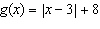 <strong>Which one of the following functions translates the graph of to a new graph g with a vertical shift down 3 units and a horizontal shift left 8 units.</strong> A) B) C) D) E)