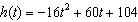 <strong>A ball is thrown straight upward from a bridge and then falls all the way to the ground (past the bridge). The ball s height h (in feet) above the ground t seconds after the ball is thrown is given by . What is the maximum height attained by the ball and after how many seconds is that height attained?</strong> A) Maximum height of the ball is 160 ft after 2 seconds B) Maximum height of the ball is ft after seconds C) Maximum height of the ball is 130 ft after 0.5 seconds D) Maximum height of the ball is ft after 1 seconds E) Maximum height of the ball is 104 ft after 0 seconds