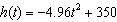<strong>A penny is dropped from a high-rise building that is 350 feet high. After 8.4 seconds the penny hits the ground. Which one of the following quadratic models describe the height of the penny above ground as a function of the time elapsed since the penny was dropped?</strong> A) B) C) D) E)