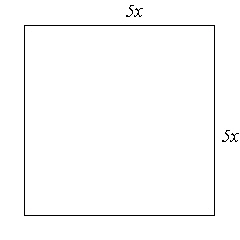 <strong>Find an expression for the area of the square. Simplify the expression. </strong> A) B) C)