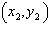 The distance of the line segment between two points and is