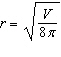Suppose that a cylinder has a height of 8 cm. The volume of this cylinder is related to the radius of its base by the equation where V is its volume in . Find the radius r of this cylinder if its volume is . Round to two decimal places if necessary.
