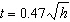 The time for a rock to hit the ground when it is dropped from a height of h meters is described by the equation where t is in seconds. If it takes 1.50 seconds for a rock to fall what was the height h ? Round to 2 decimal places.