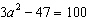 Solve the quadratic equation by using the square root property.