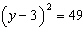 Solve the quadratic equation by using the square root property.  