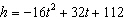 A ball is thrown from a roof. Its height in feet is described by the equation t seconds after launch. When is the ball at a height of 64 feet?