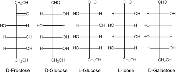 Exhibit 16B Refer to Exhibit 16B. Diastereoisomers of D-Glucose include all of these, except :