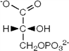 <strong>What is the name of the pictured glycolytic intermediate? </strong> A) 1-phosphoglycerate B) glyceraldehyde-3-phosphate C) dihydroxyacetone phosphate D) 3-phosphoglycerate