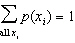<strong>Which of the following is not a required condition for the distribution of a discrete random variable X that can assume values x<sub>i</sub> ?</strong> A)0 £ p ( x<sub>i</sub> )£ 1 for all x<sub>i</sub> B) C)p ( x<sub>i</sub> )> 1 for all x<sub>i</sub> D)All of these choices are true.