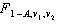 We define as the value of the F with v <sub>1</sub> and v <sub>2</sub> degrees of freedom such that the area to its right under the F curve is A , while is defined as the value such that the area to its left is A .
