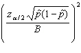 The formula is used to find the sample size needed to estimate a population proportion. In this formula, B represents the ____________________ on the error of estimation.