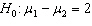 <strong>In testing for differences between the means of two independent populations the null hypothesis is:</strong> A) B) C) D)