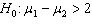 <strong>In testing for differences between the means of two independent populations the null hypothesis is:</strong> A) B) C) D)