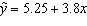 A simple linear regression equation is given by . The point estimate of y when x = 4 is 20.45.