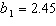 In testing the hypotheses: H <sub>0</sub>: b <sub>1</sub> = 0 vs. H <sub>0</sub>: b <sub>1</sub> ¹ 0, the following statistics are available: , , , , and . The value of the test statistic is: