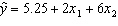 <strong>A multiple regression model has the form: . As x <sub>2</sub> increases by one unit, holding x <sub>1</sub> constant, then the value of y will increase by:</strong> A)7.25 units B)6 units on average C)2 units D)None of these choices