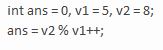Given the following declarations, what is stored in ans as a result of the arithmetic expression?