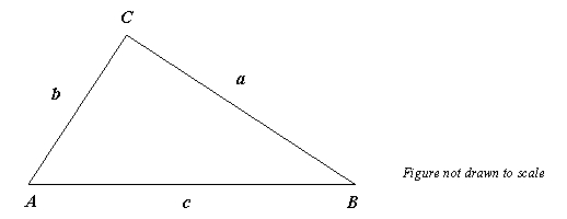 Given , , and , use the Law of Cosines to solve the triangle for the value of C. Round answer to two decimal places.