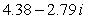 <strong>Find the standard form of the complex number shown below. Round answers to two decimal places. </strong> A) B) C) D) E)